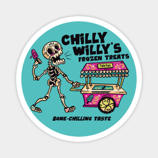 Chilly Willy's Frozen Treats // Funny Day of the Dead Sugar Skull Magnet